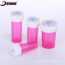 Clear Reversible Cap Vials Medicine Bottle Oval Bottle 13 Dram Reversible Cap Vials Pink